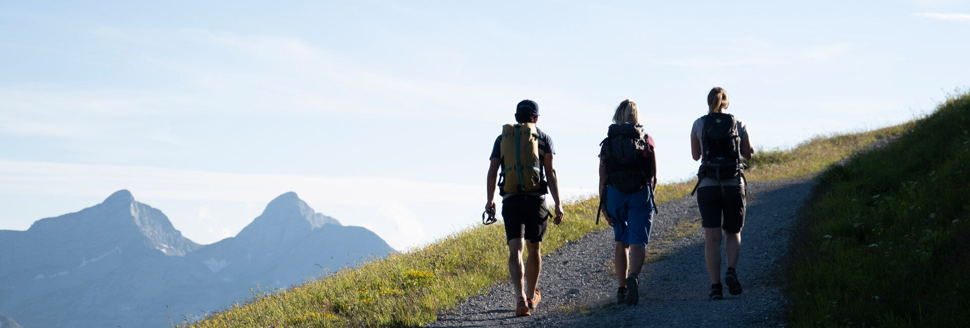 Wanderer in Berglandschaft